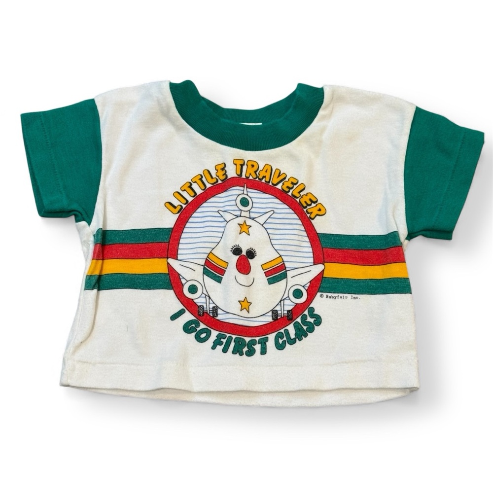 Vintage Babyfair “Little Traveler – I Go First Class” Tee – 9M